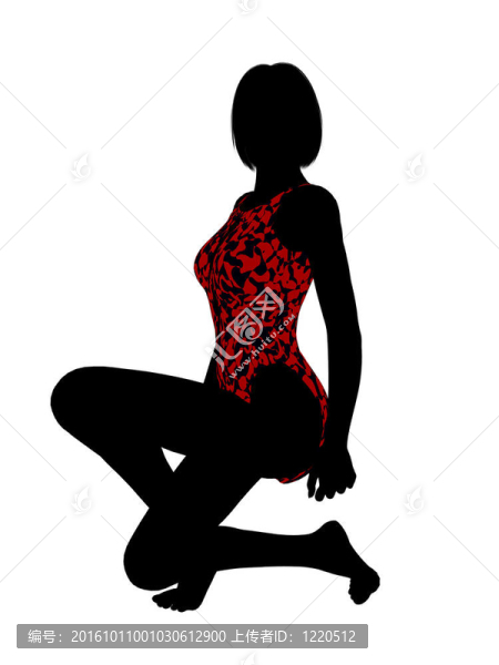 女性泳裝的剪影