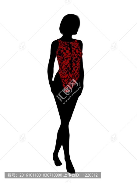 女性泳裝的剪影