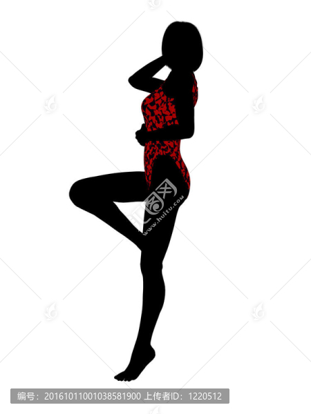 女性泳裝的剪影