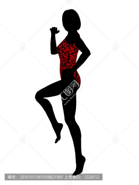 女性泳裝的剪影