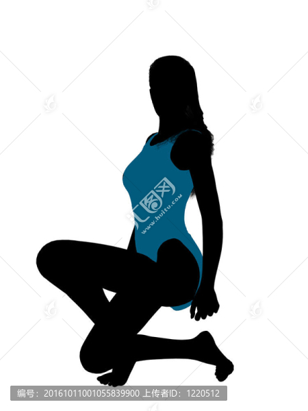 女性泳裝的剪影