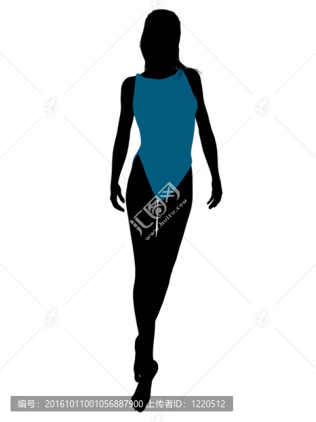 女性泳裝的剪影