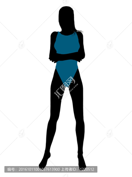 女性泳裝的剪影