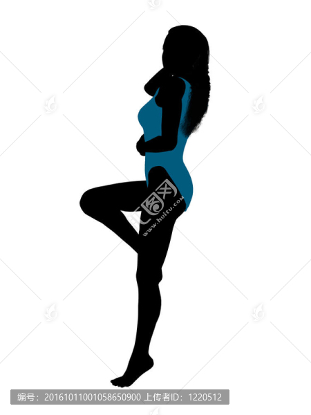 女性泳裝的剪影