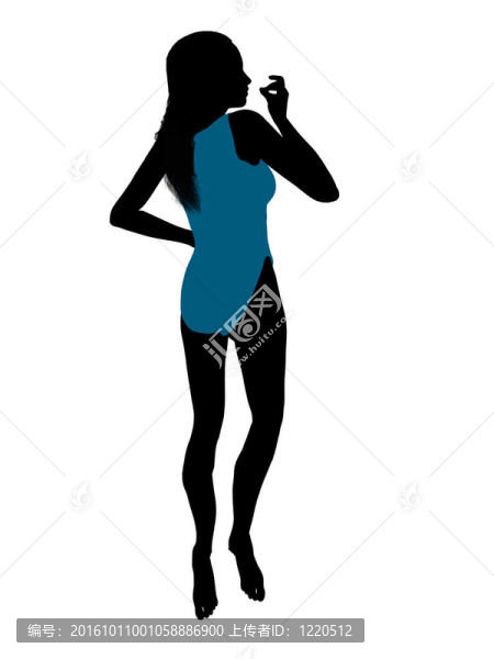 女性泳裝的剪影