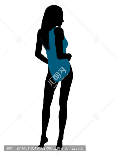 女性泳裝的剪影