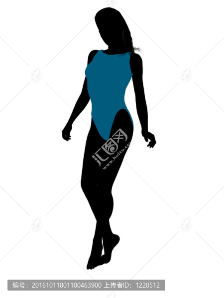 女性泳裝的剪影