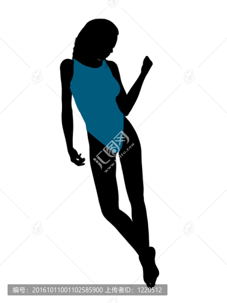 女性泳裝的剪影