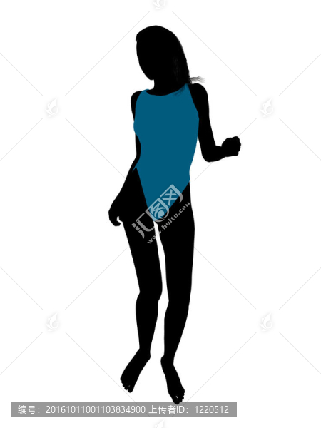 女性泳裝的剪影