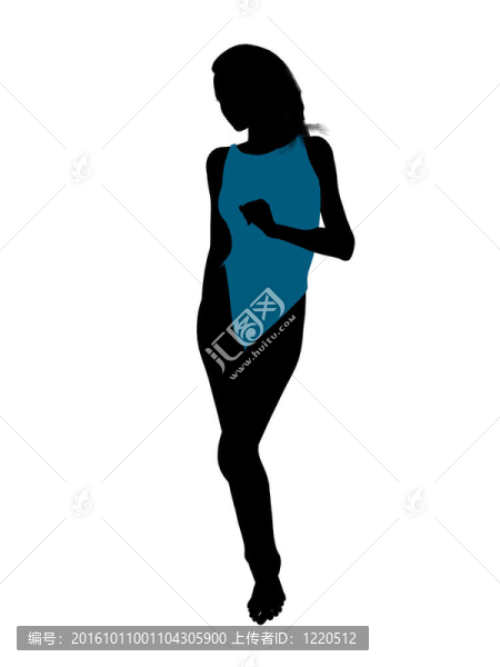 女性泳裝的剪影