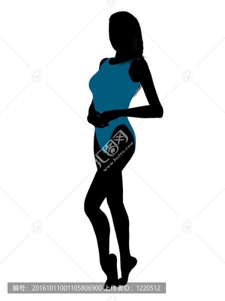 女性泳裝的剪影