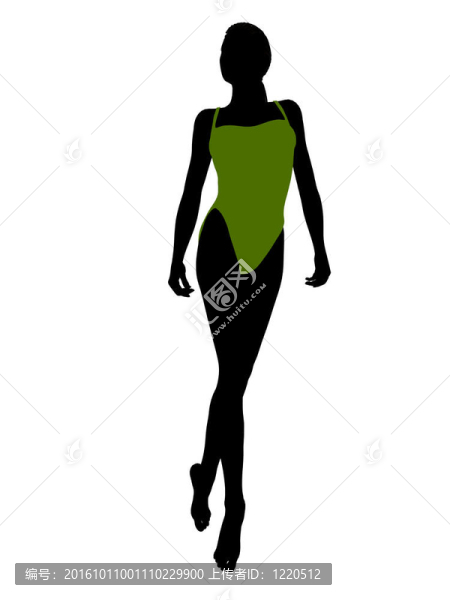 美國(guó)黑人女性泳裝剪影