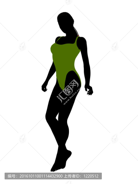 美國(guó)黑人女性泳裝剪影