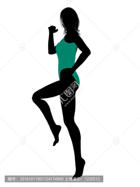 女性泳裝的剪影