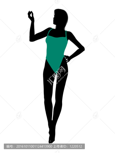 女性泳裝的剪影