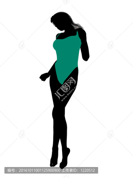 女性泳裝的剪影