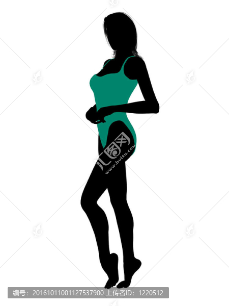 女性泳裝的剪影