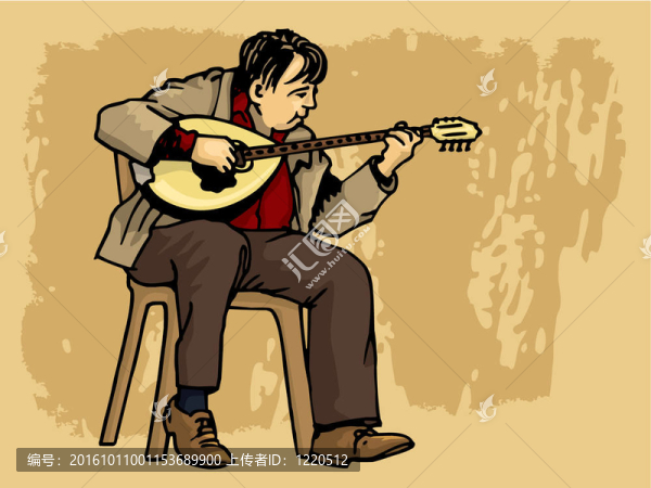 Bouzouki的演員穿的隨意向量
