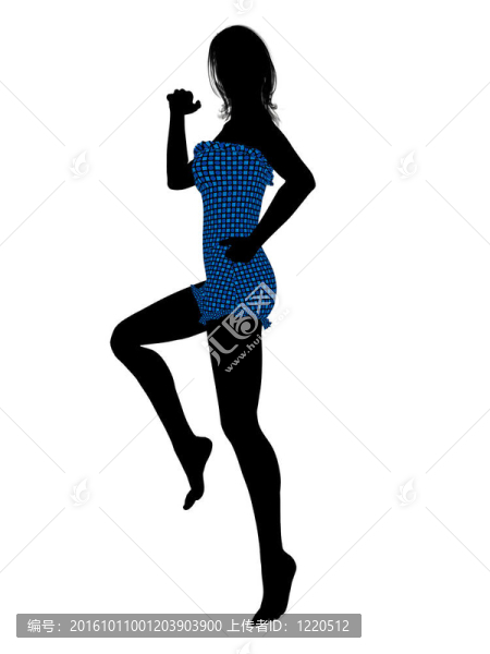 女性泳裝的剪影