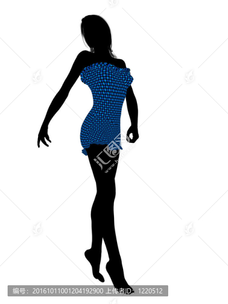 女性泳裝的剪影