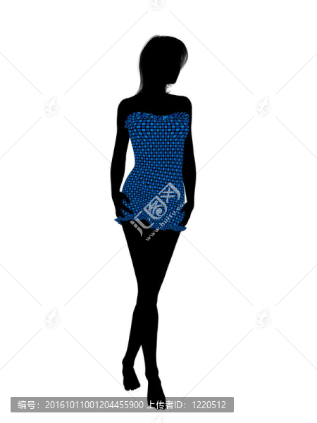 女性泳裝的剪影