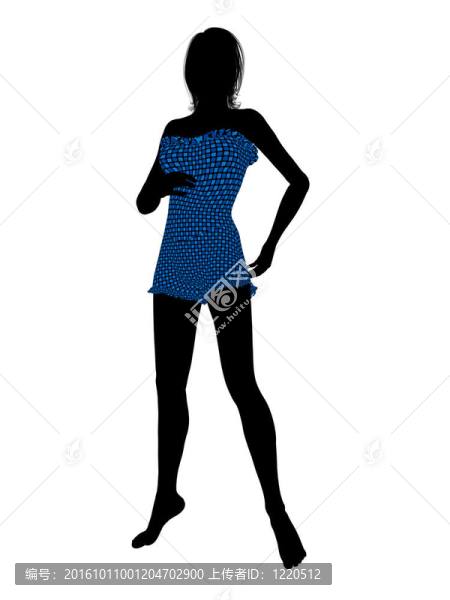 女性泳裝的剪影
