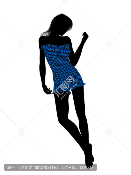女性泳裝的剪影