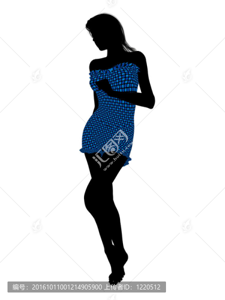 女性泳裝的剪影