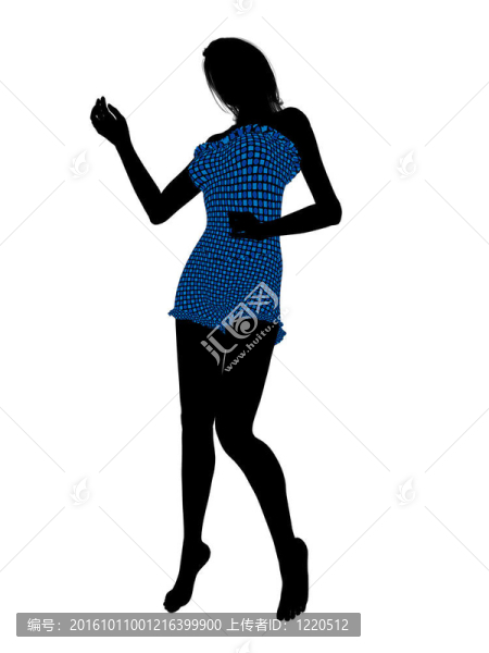 女性泳裝的剪影