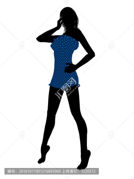 女性泳裝的剪影