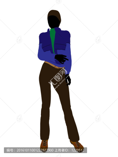 戶外女性插畫剪影
