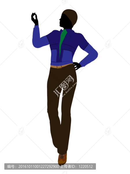 戶外女性插畫剪影