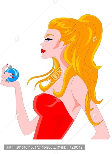 美麗的女人噴香水
