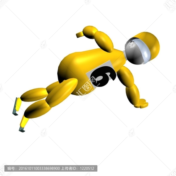 冰上的3D木偶滑冰