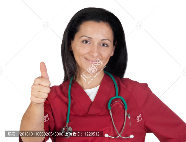 幸福的醫(yī)生女人說“好”