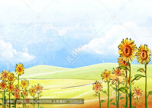 向日葵和山