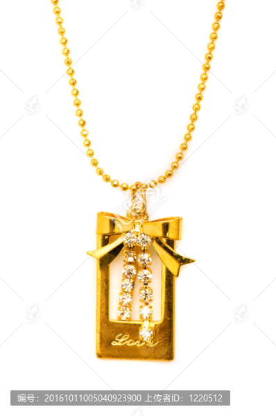 白色背景上的金項(xiàng)鏈