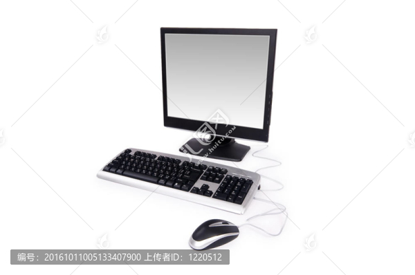 白色背景下的個(gè)人計(jì)算機(jī)