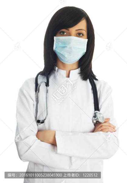 白人背景下的女醫(yī)生
