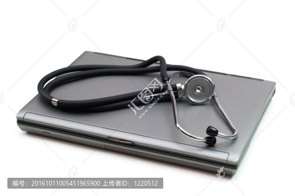 聽診器和筆記本說明概念的數(shù)字安全