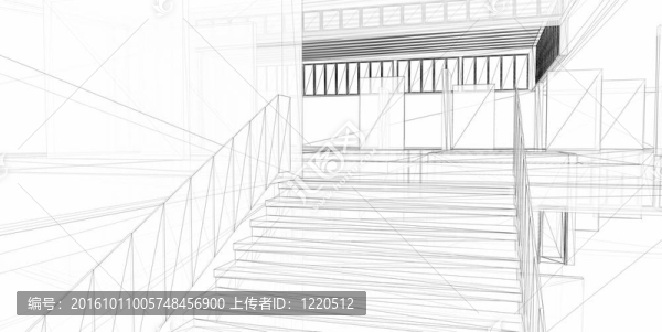 抽象建筑三維結(jié)構(gòu)。現(xiàn)代建筑設(shè)計理念。