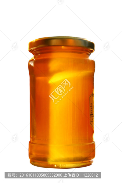 蜂蜜罐；分離；白色背景