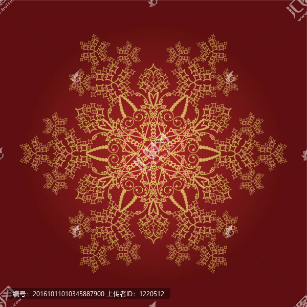 詳細(xì)的金色的雪花