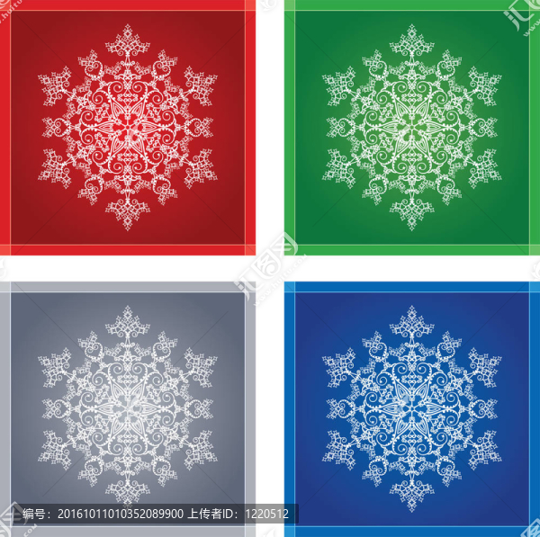 四個雪花在框架