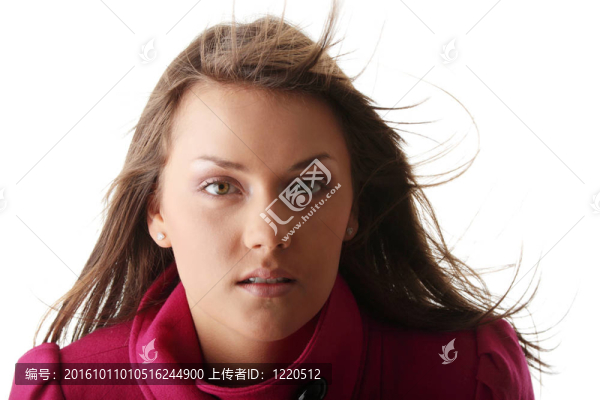 少女粉紅色的女外套