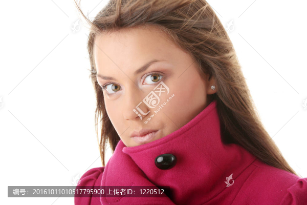 少女粉紅色的女外套