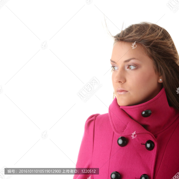 少女粉紅色的女外套