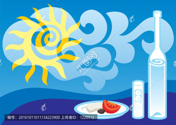 希臘夏季向量