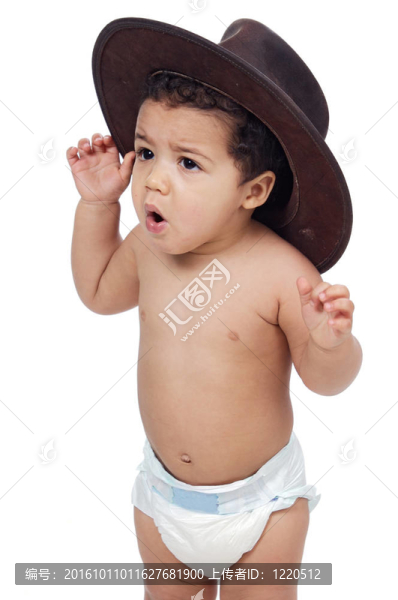 帶大帽子的嬰兒