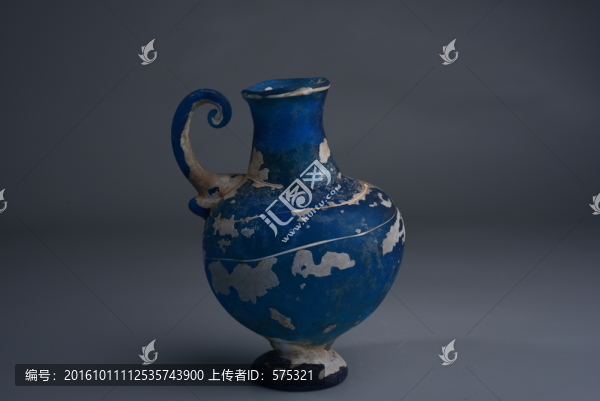 琉璃,戰(zhàn)國(guó)藍(lán)底琉璃瓶
